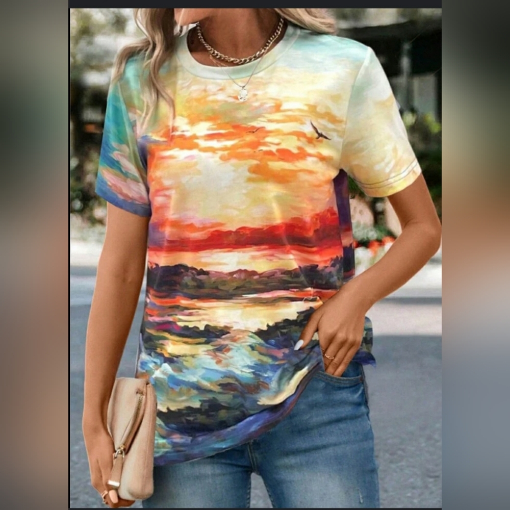Women's sunset t shirt size 1xl